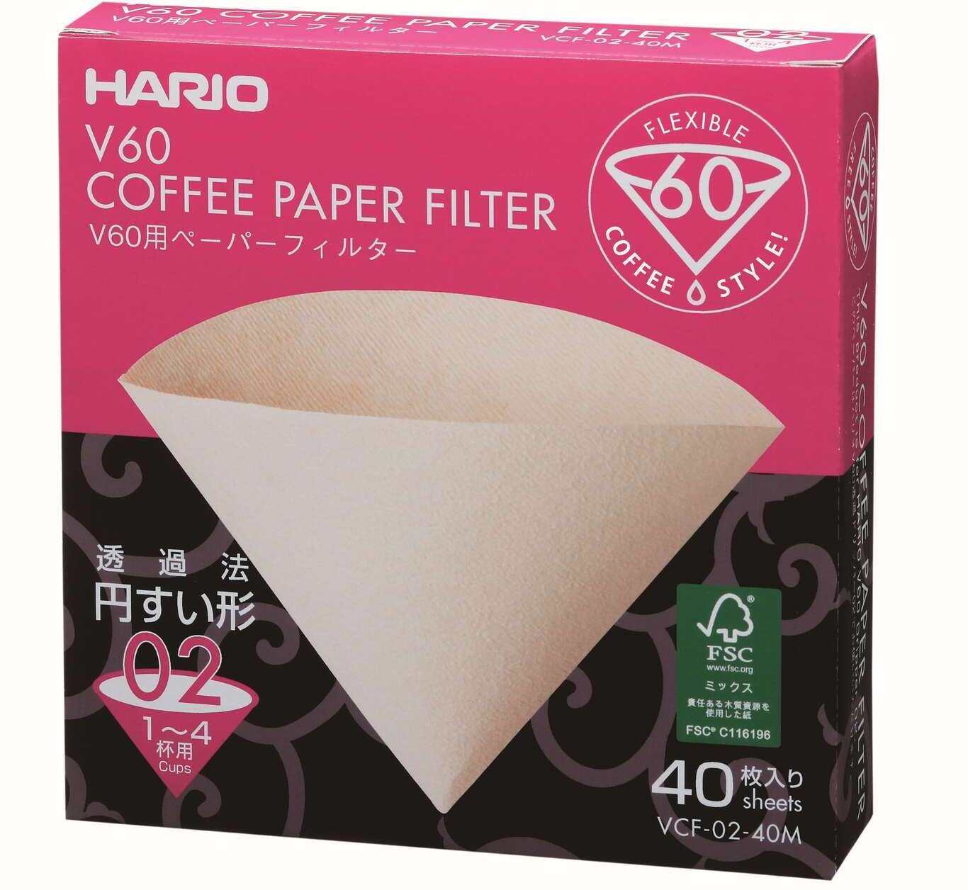 DOSE  Filtres Papier Naturel V60 x40 1/4 T 02 - Hario